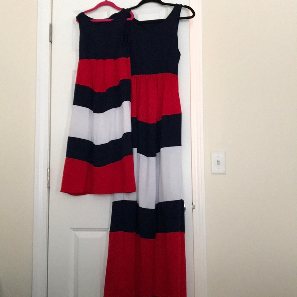 Mom and me red white and blue dresses